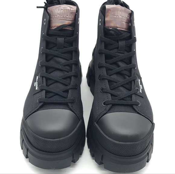 Palladium Womens Revolt Hi TX Triple Black Size 8.5 Platform Boots 97242 010 - Picture 4 of 10